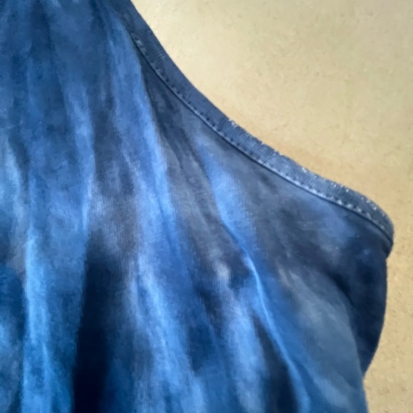 Chaps Sleeveless Blue Tie-Dye Tiered Maxi Dress - Casual Summer Style - Picture 3 of 10